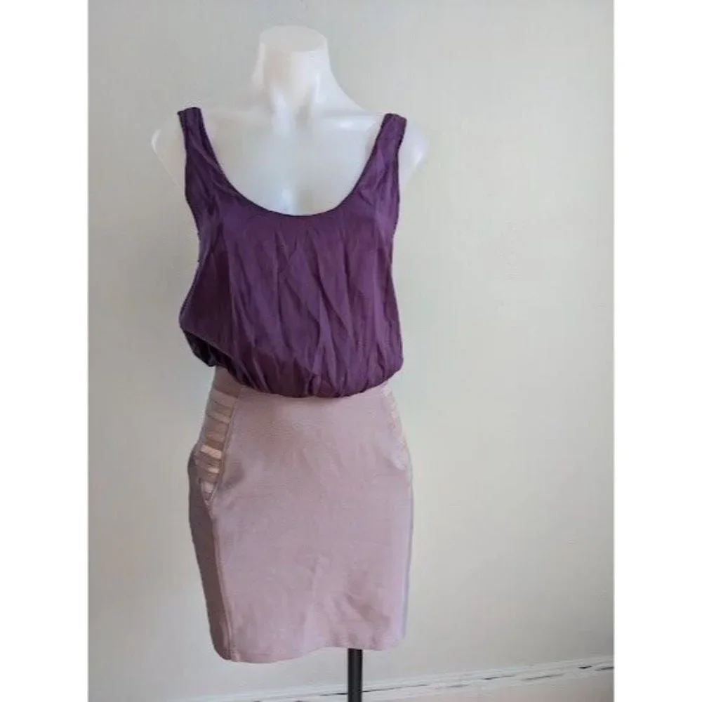Alice + Olivia Womens Sz 4 Combo Top Pencil Skirt Dress Purple Pink Sleeveless - Picture 2 of 11